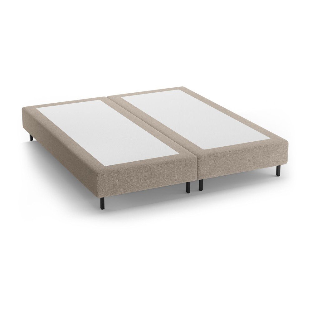 Béžová čalúnená dvojlôžková posteľ bez čela 160x200 cm Whale – Micadoni