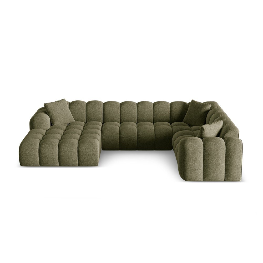 Zelená ženilková rohová pohovka (pravý roh/do tvaru "U") Treno – Cosmopolitan Design