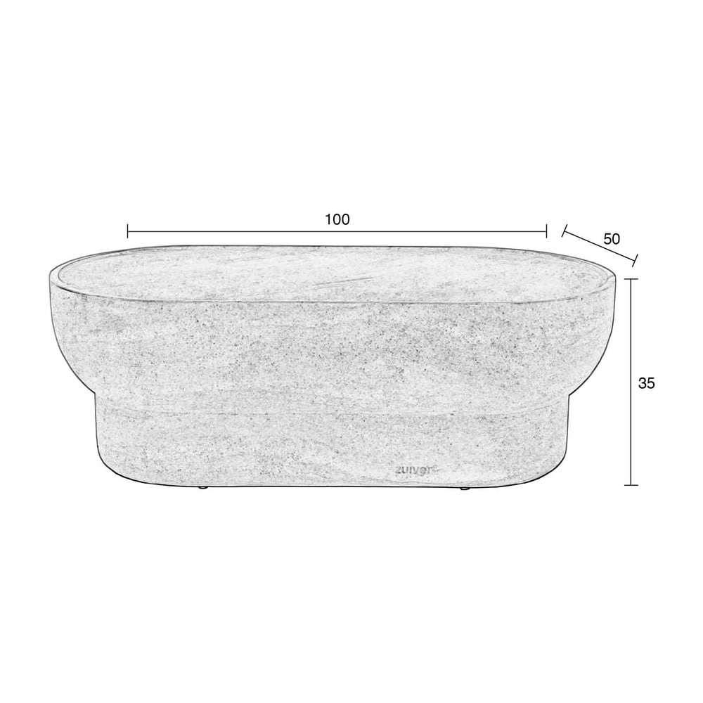 Konferenčný stolík v dekore kameňa v prírodnej farbe 50x100 cm Noble – Zuiver