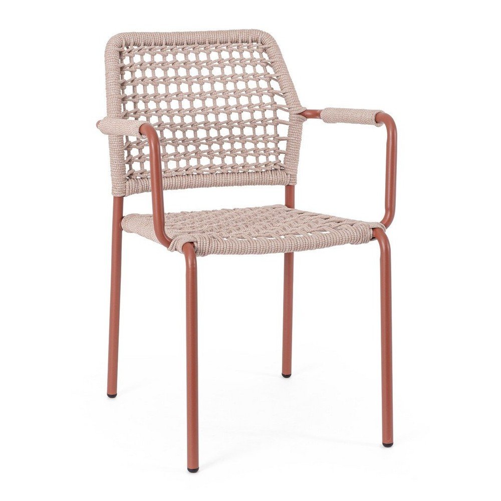 Béžová kovová záhradná stolička Rajada – Bizzotto