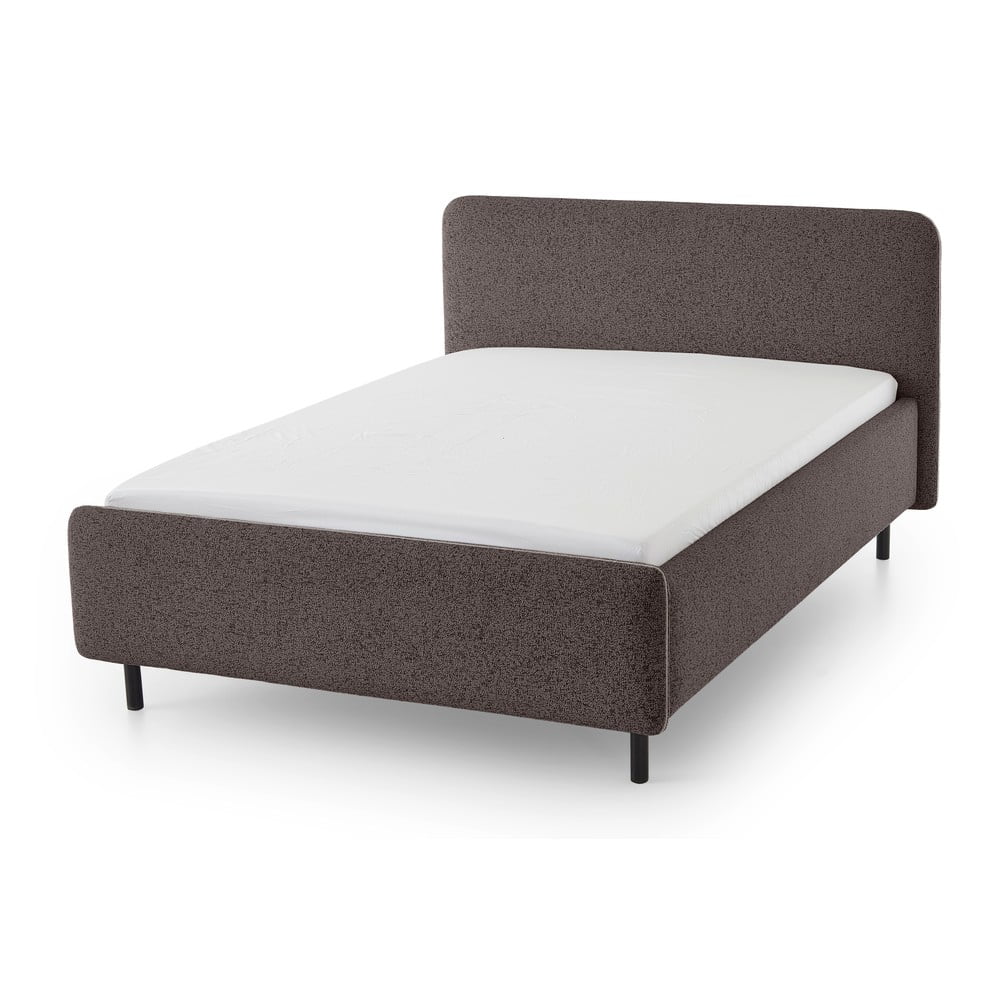 Antracitová čalúnená dvojlôžková posteľ s úložným priestorom s roštom 140x200 cm Primo – Meise Möbel