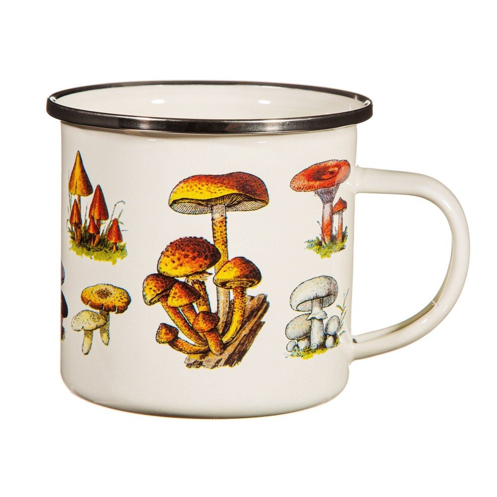 Krémový detský hrnček zo smaltu Vintage Mushroom - Sass & Belle
