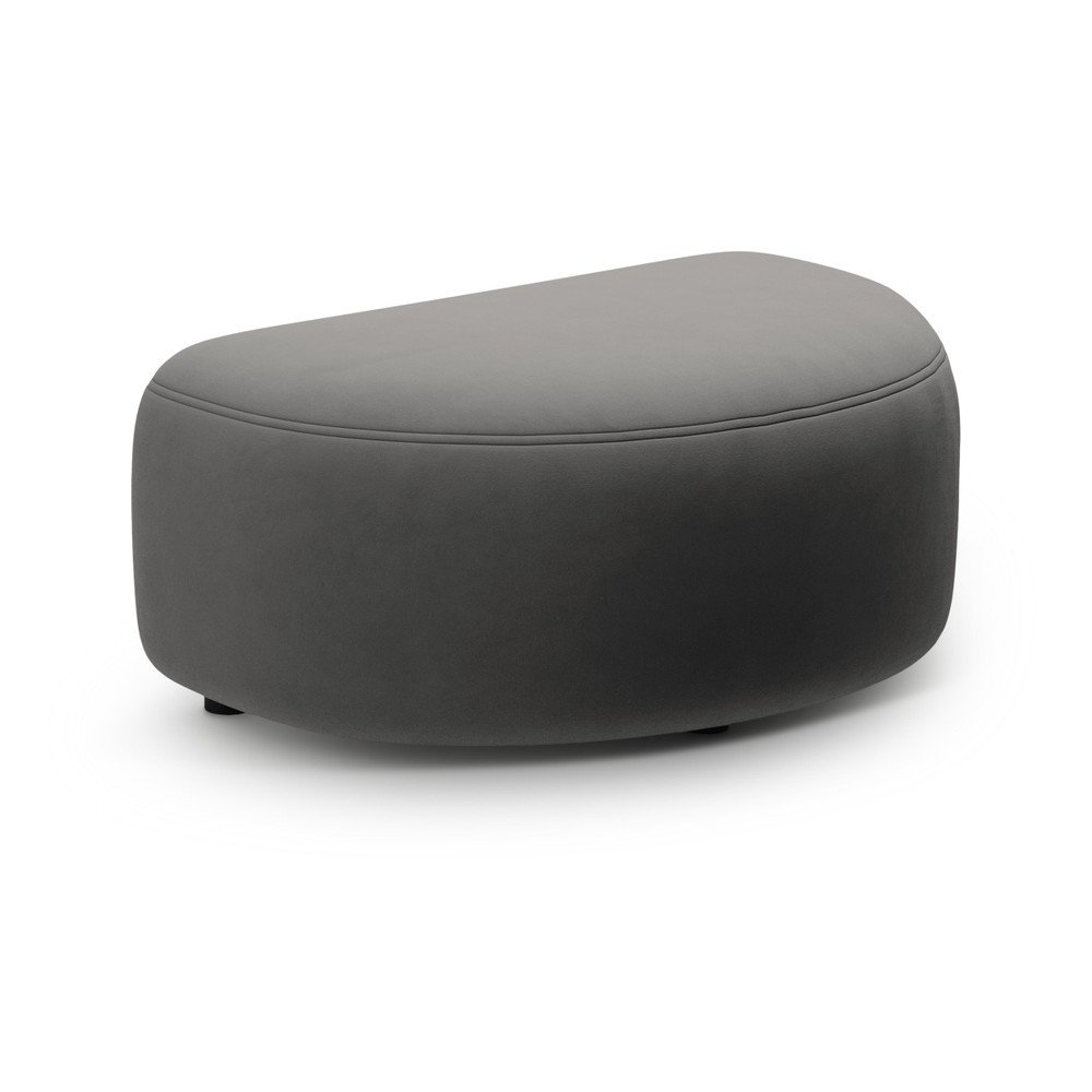 Tmavosivá zamatová podnožka Kate – Micadoni