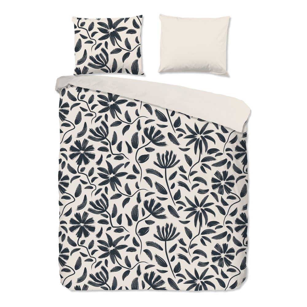 Čierne/béžové bavlnené obliečky na dvojlôžko/predĺžené 200x220 cm Emilia – Good Morning