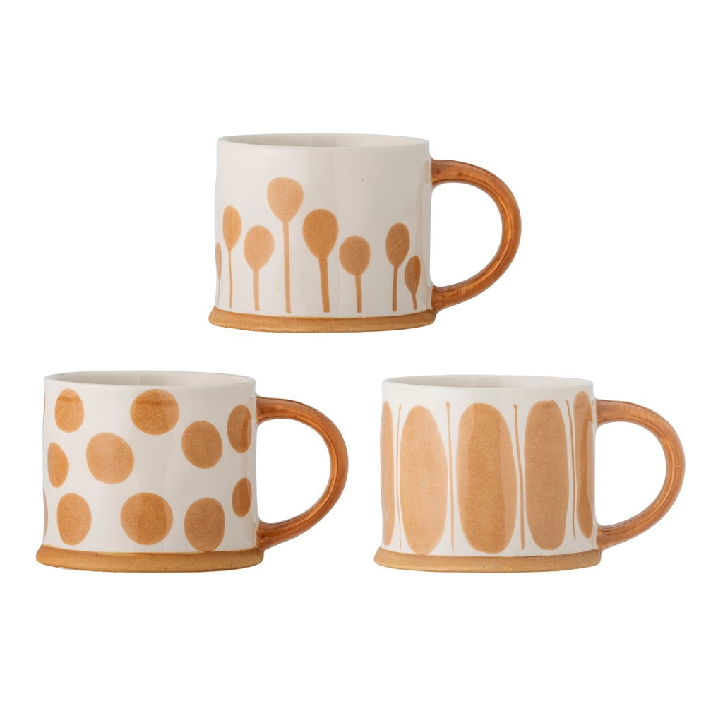 Okrovožlté hrnčeky z kameniny v súprave 3 ks 450 ml Linora – Bloomingville