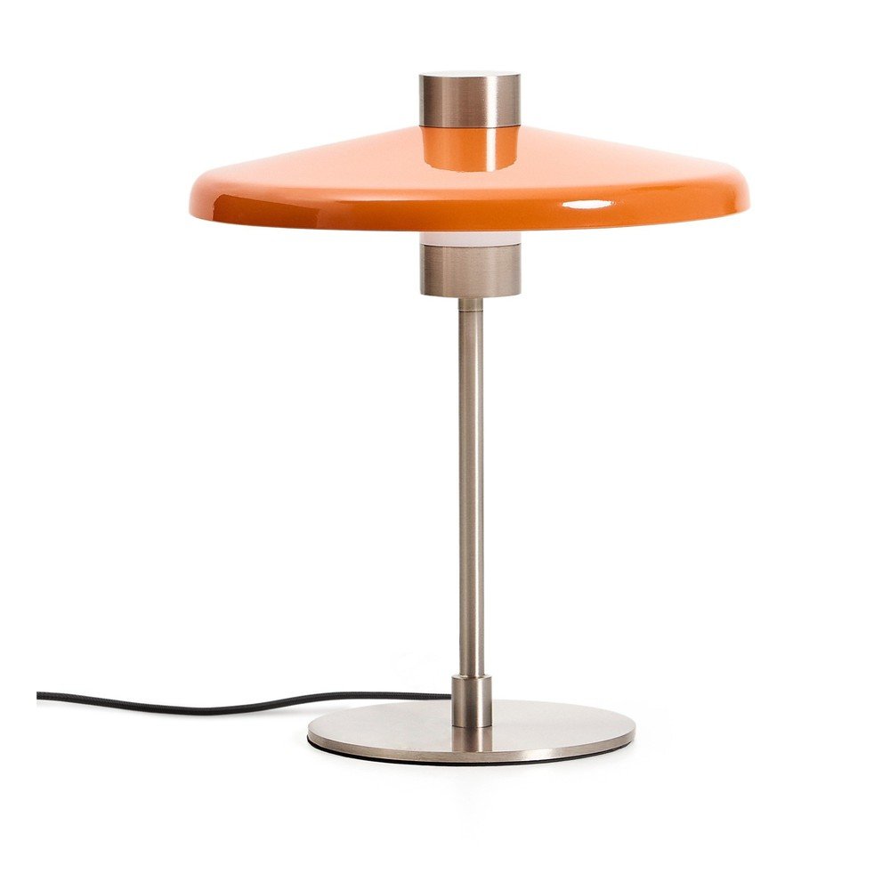 Oranžová stolová lampa s kovovým tienidlom (výška  32