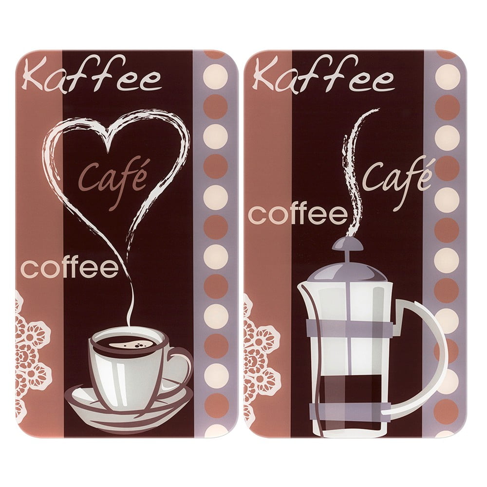 Súprava 2 sklenených krytov na sporák Maximex Coffee