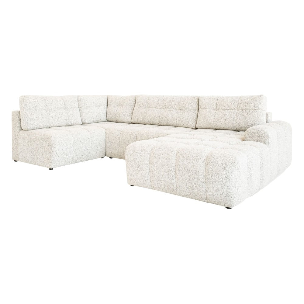 Krémová rozkladacia modulárna rohová pohovka s úložným priestorom (pravý roh) Lulu – Miuform