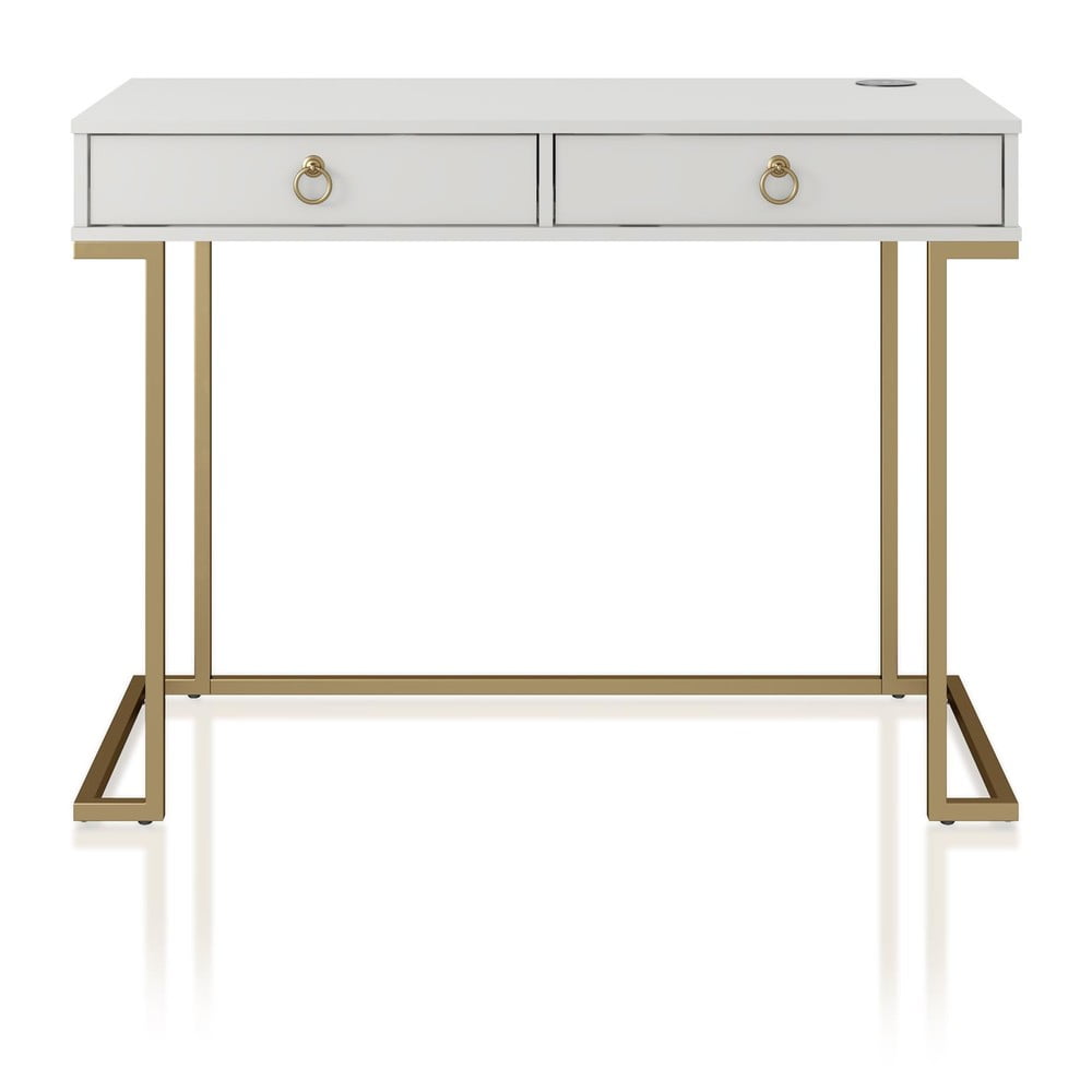 Biely pracovný stôl CosmoLiving by Cosmopolitan Camila