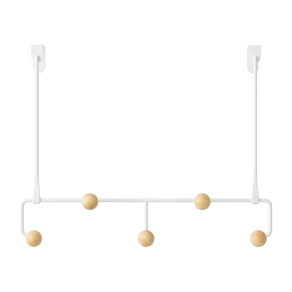 Biely prírodný kovový vešiak na dvere 39 cm Estique - Umbra