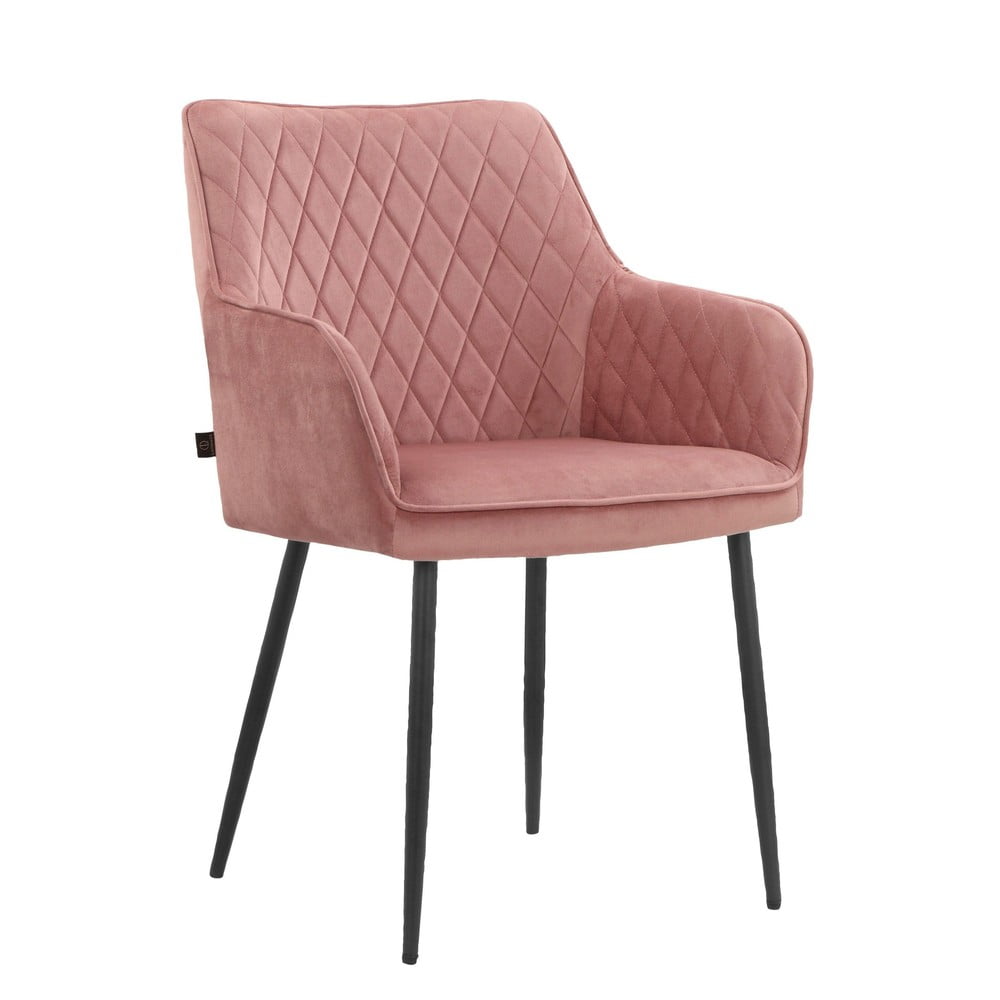 Svetloružové čalúnené jedálenské kreslá v súprave 2 ks Elvira – Støraa