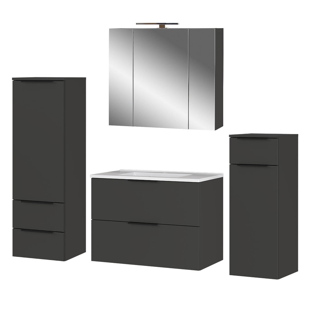 Antracitovosivá kúpeľňová zostava Crandon – Germania