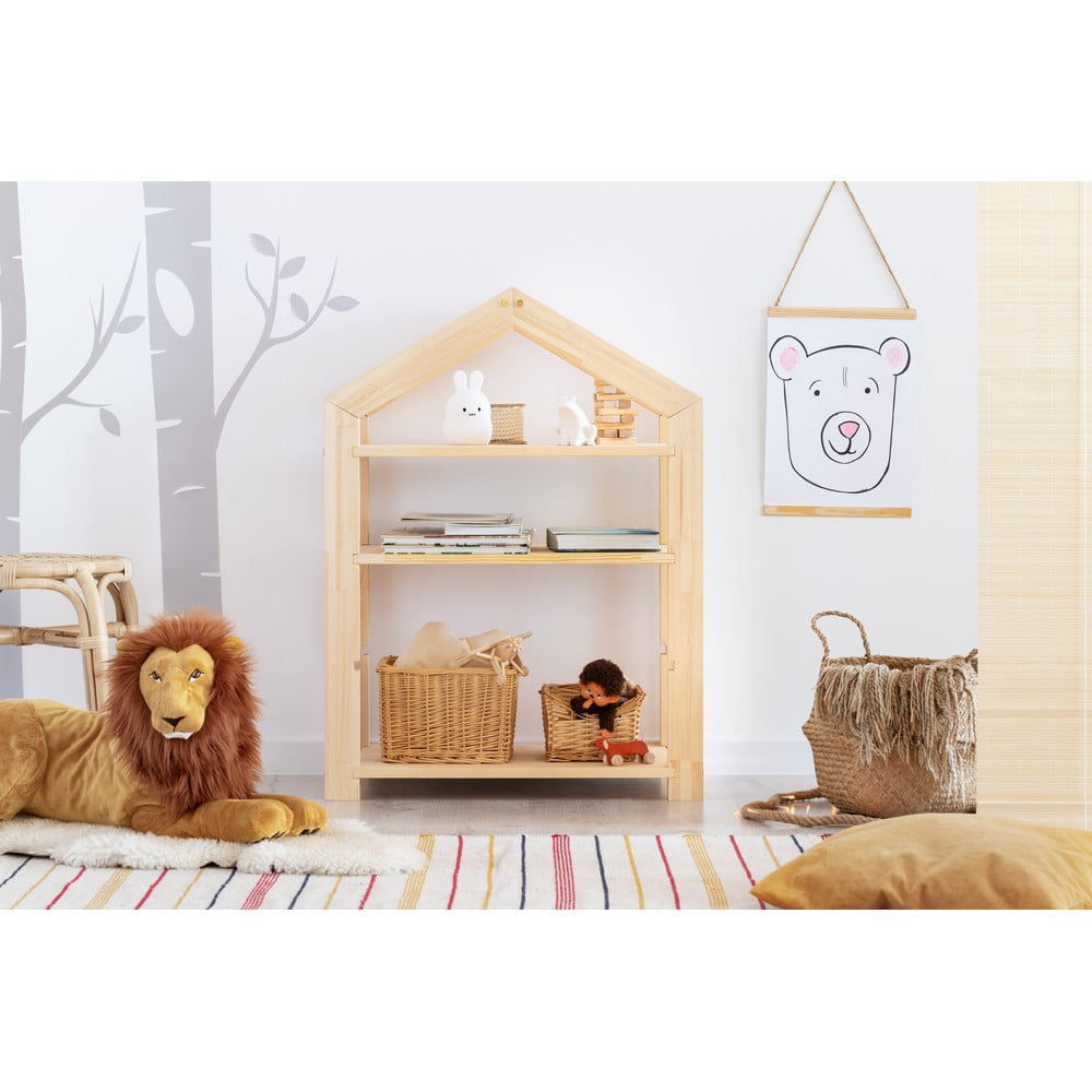 Detská polica z borovicového dreva Adeko Stela