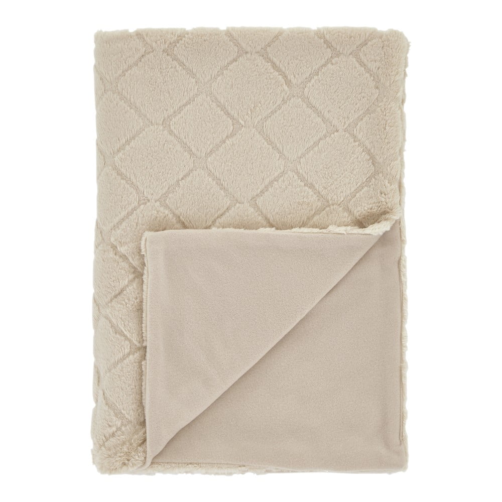 Béžová deka z mikroplyšu 130x170 cm Cosy Diamond – Catherine Lansfield