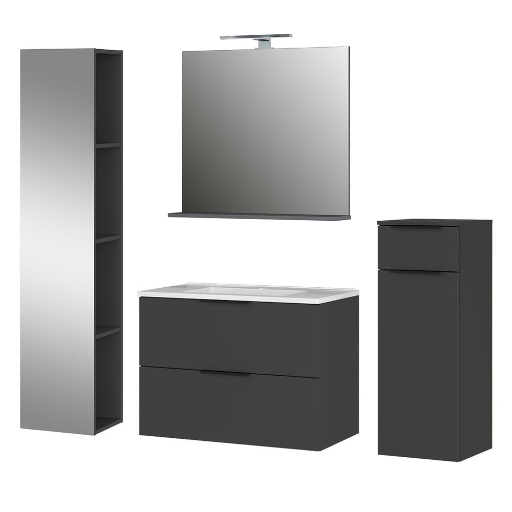 Antracitovosivá kúpeľňová zostava Crandon – Germania