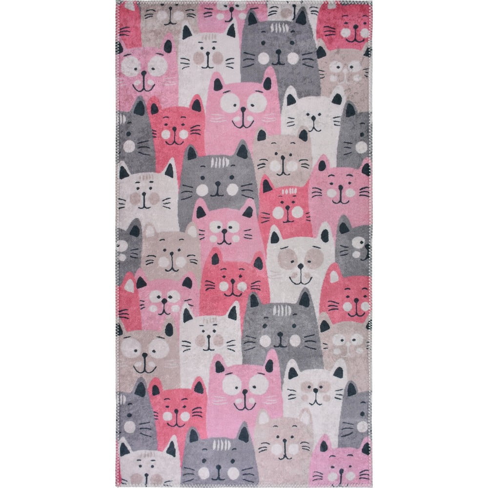 Ružový detský koberec 100x160 cm Silly Cats – Vitaus