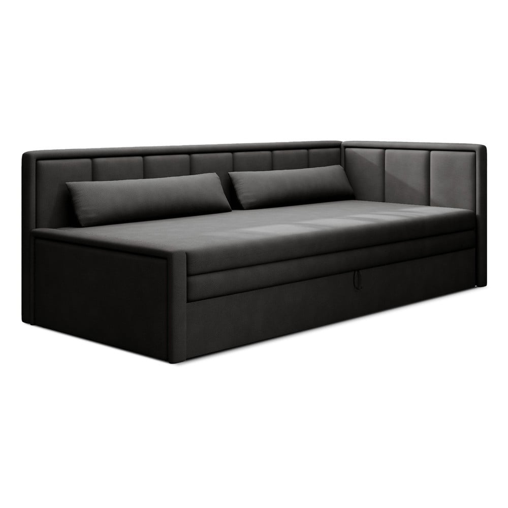 Tmavosivá ženilková rozkladacia/s úložným priestorom pohovka 214 cm Fulgeo – ELTAP