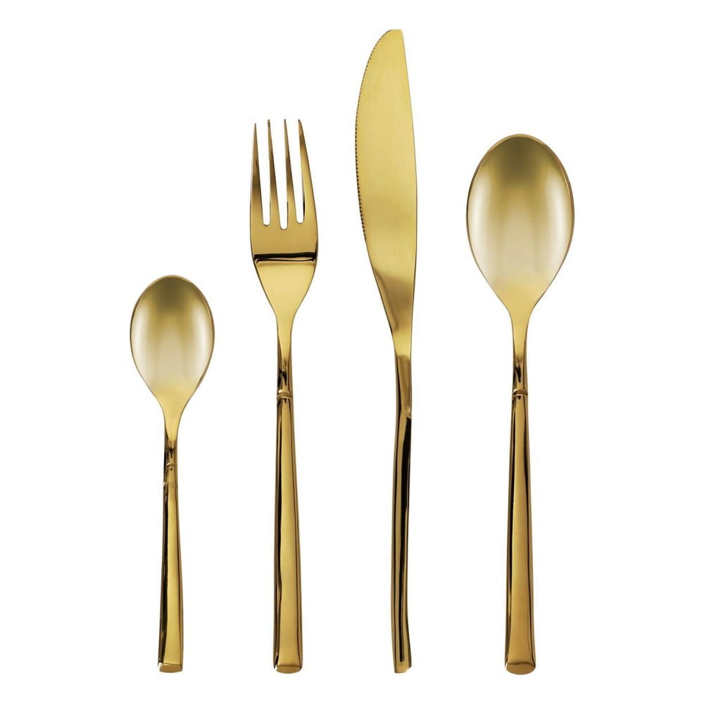Antikoro príbor 16 ks v zlatej farbe Lite – Kave Home