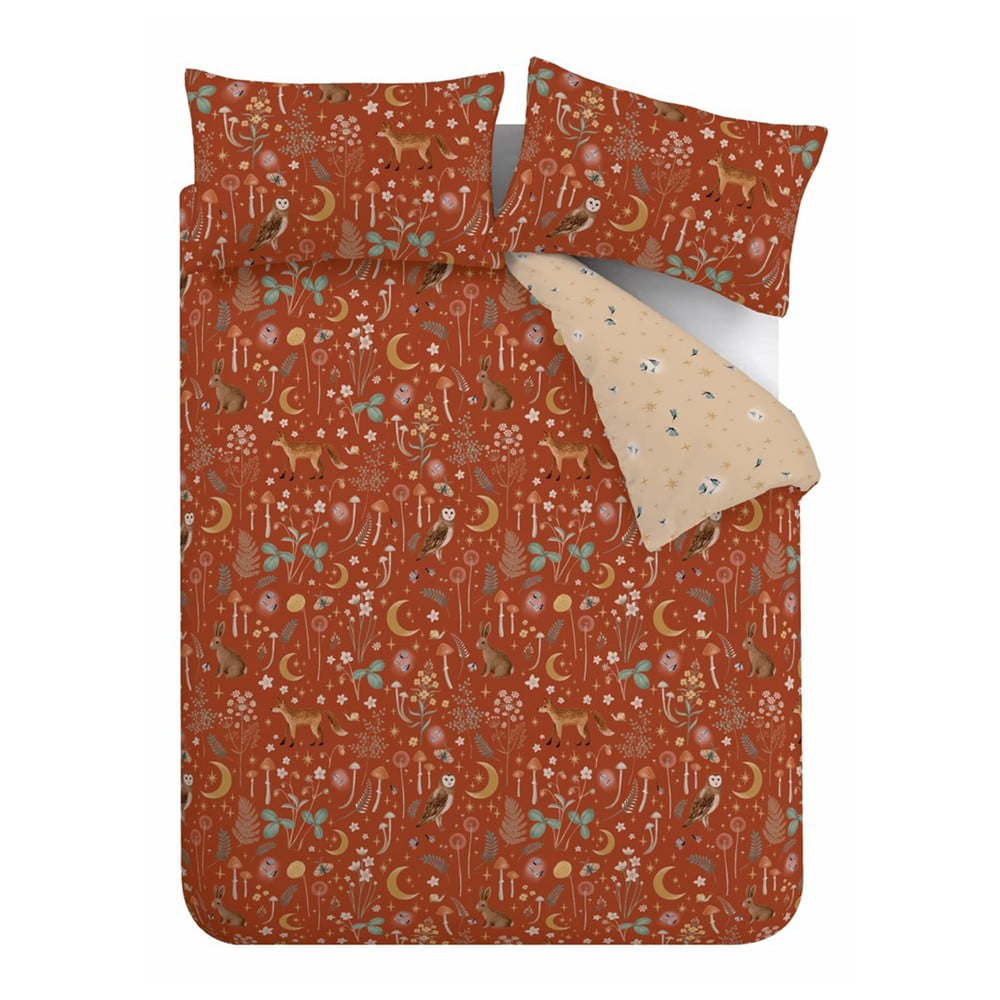 Obliečky na jednolôžko v tehlovej farbe 135x200 cm Enchanted Twilight Animals – Catherine Lansfield