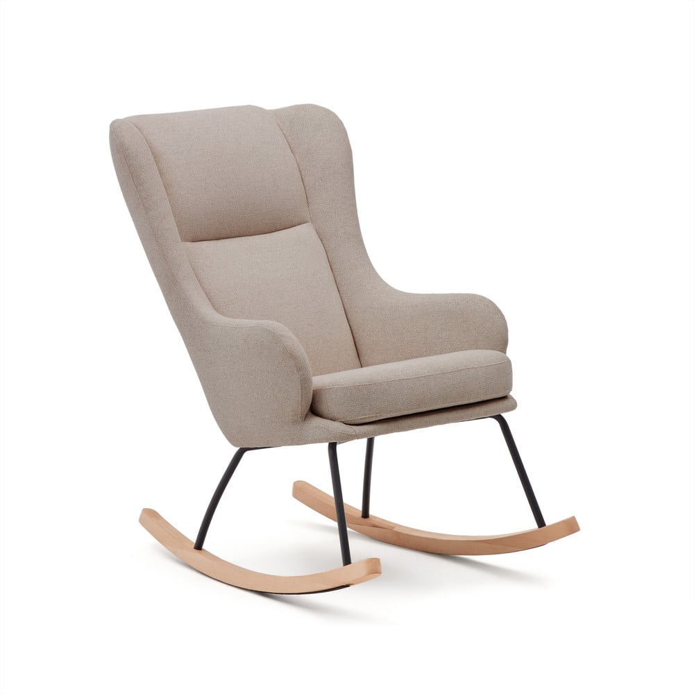 Béžové hojdacie kreslo z textílie bouclé Maustin – Kave Home