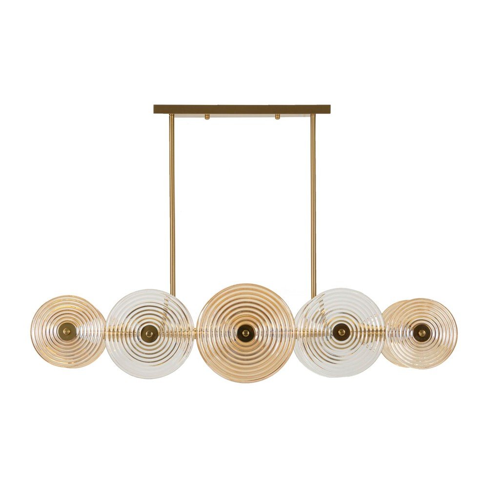 Závesné svietidlo v zlatej farbe so skleneným tienidlom Venice – Mauro Ferretti