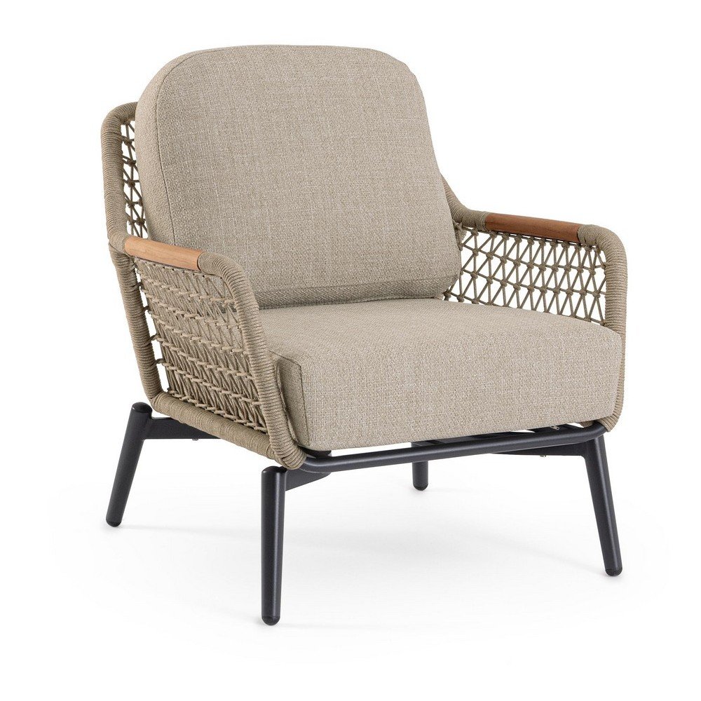 Svetlohnedé kovové záhradné kreslo Eulero – Bizzotto