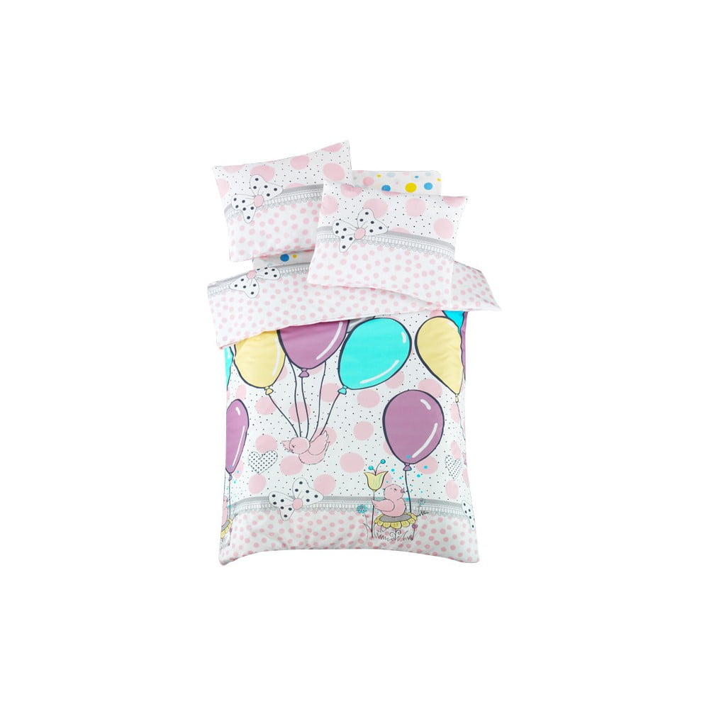 Detské obliečky do postieľky z bavlny Renforcé s plachtou/4-dielne 100x150 cm Balloons – Mijolnir