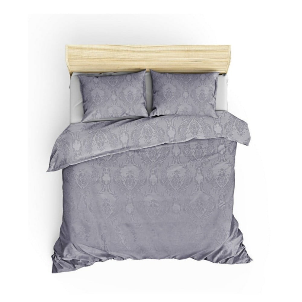 Sivý bavlnený set prikrývky a obliečky na vankúš na dvojlôžko 240x260 cm Beste – Mijolnir