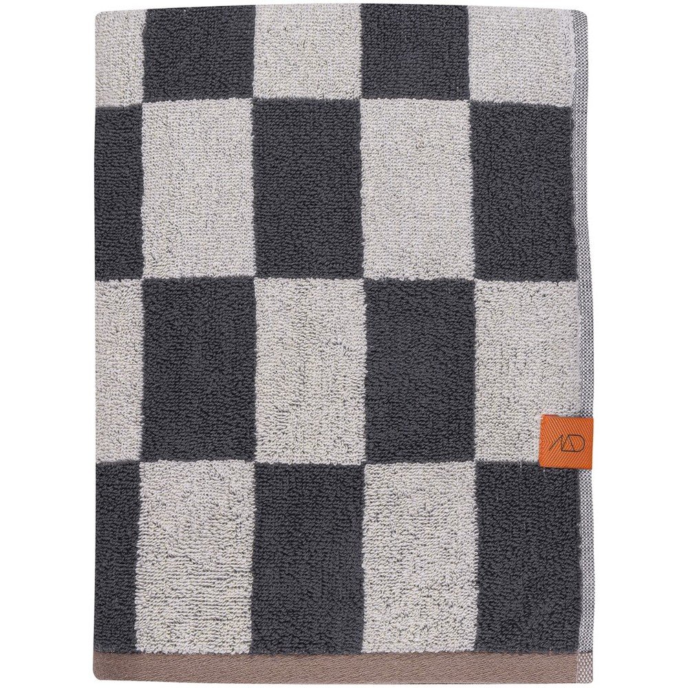 Antracitová/béžová froté osuška z bio bavlny 70x133 cm Retro – Mette Ditmer Denmark