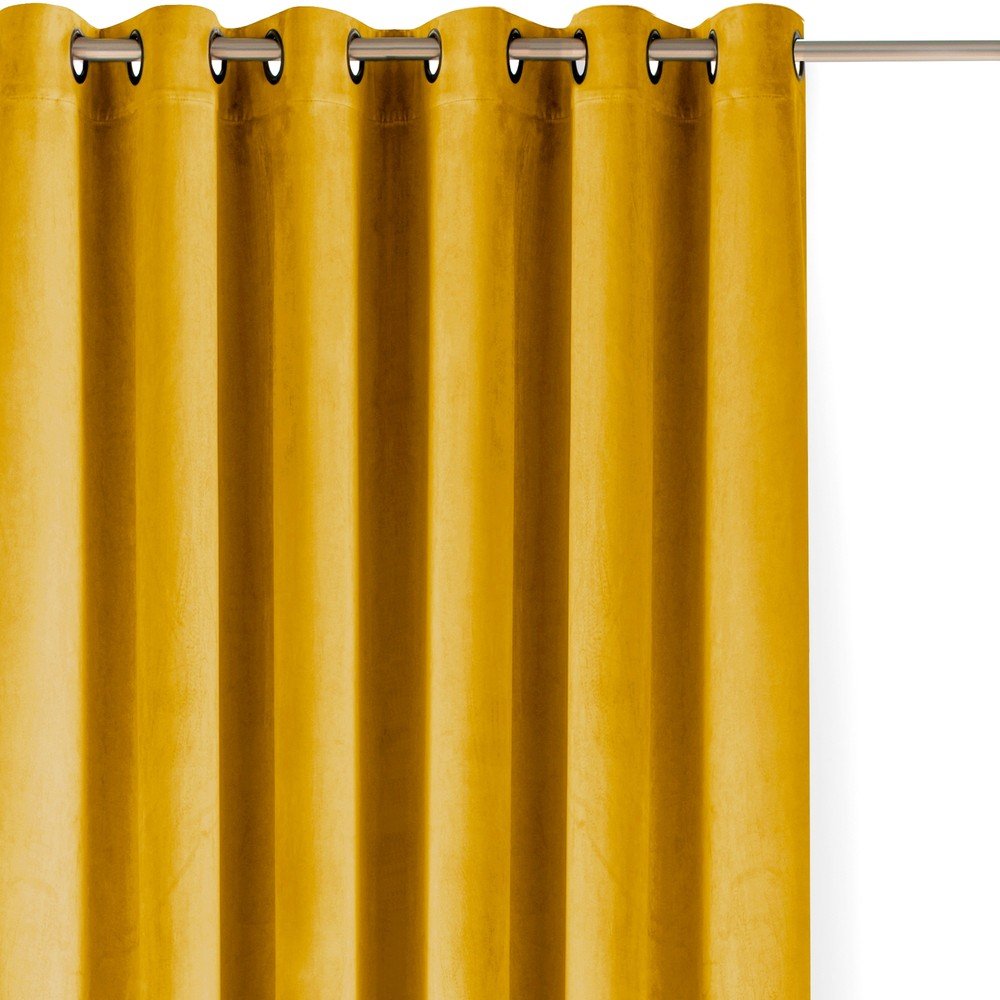 Zamatový dimout záves v horčicovej farbe 200x175 cm Velto – Filumi