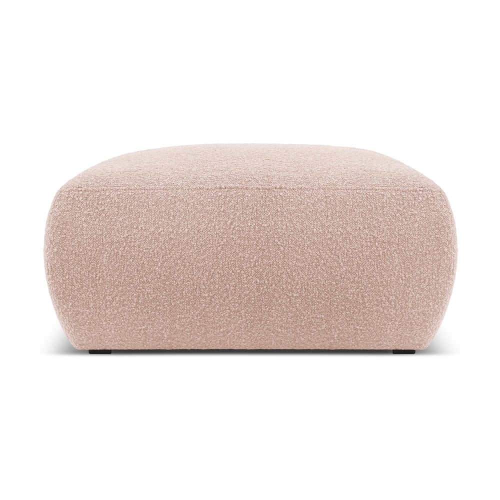 Ružový taburet z textílie bouclé Molino – Micadoni Home
