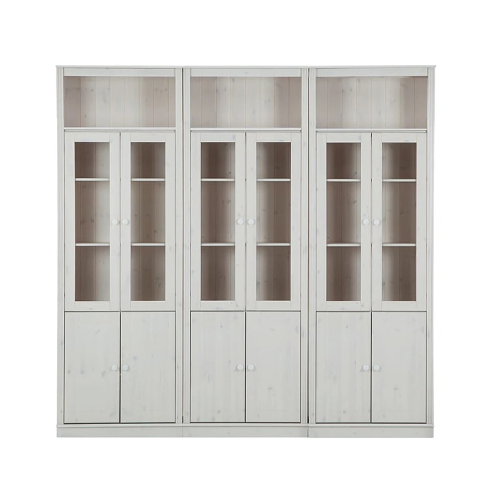 Biela vitrína z borovicového dreva 518x223 cm Anita – Støraa