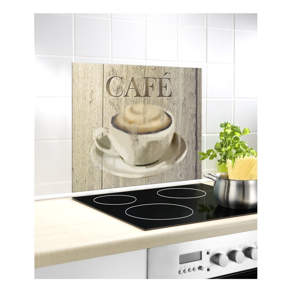 Kryt na stenu pri sporáku z tvrdeného skla 60x50 cm Café – Wenko