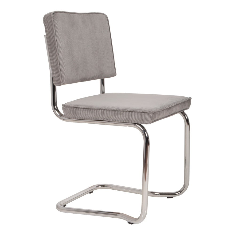 Sivé čalúnené hojdacie jedálenské stoličky v súprave 2 ks Ridge Kink Rib – Zuiver