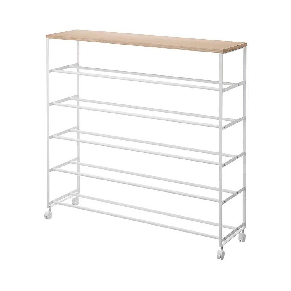 Biely kovový stojan na topánky 90