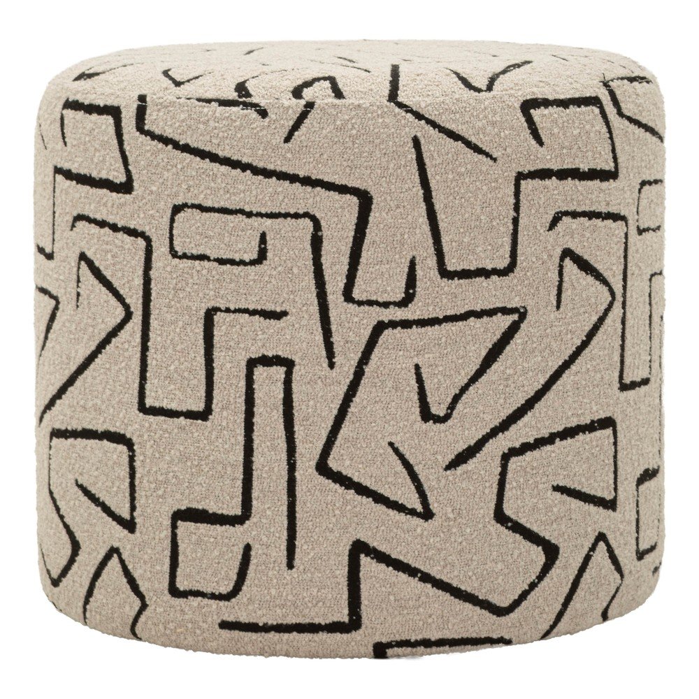 Béžový taburet z textílie buklé Nairobi – Mauro Ferretti