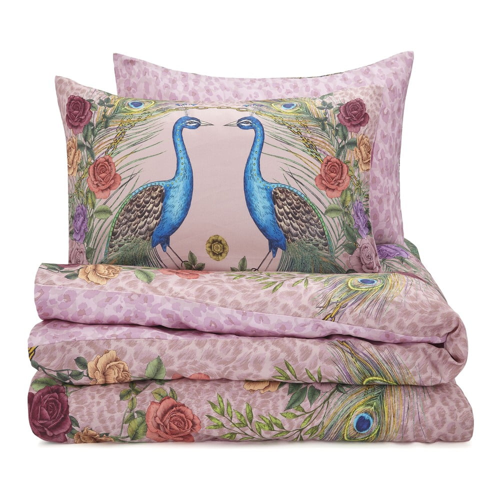 Ružové obliečky na dvojlôžko/predĺžené z bavlneného saténu 230x220 cm Xanadu Peacock – Matthew Williamson