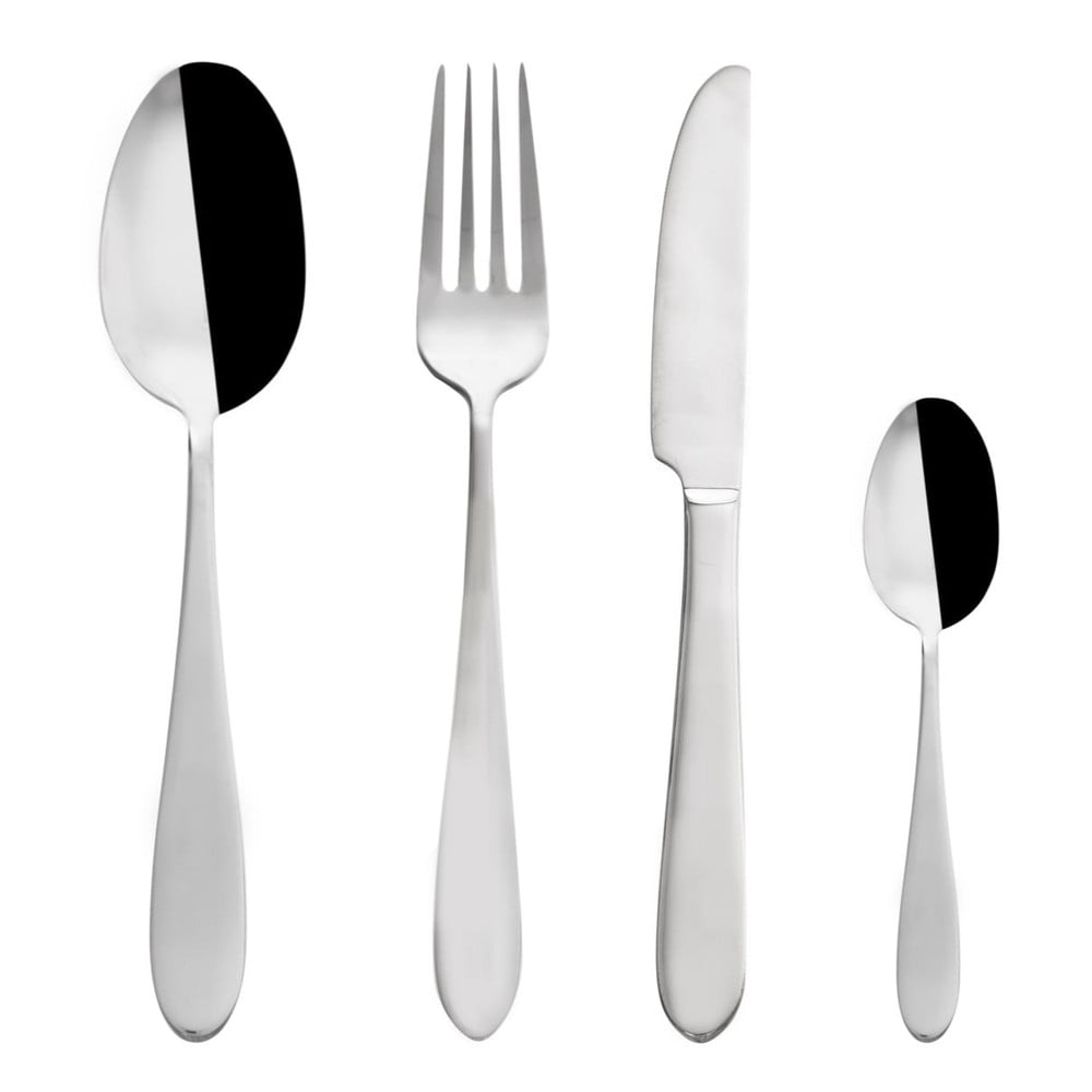 Antikoro príbor 24 ks v striebornej farbe Mirror – Orion