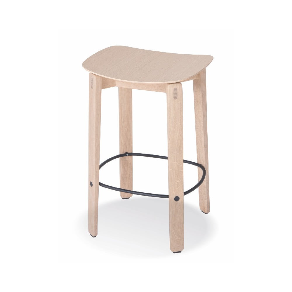 Barová stolička z dubového dreva v prírodnej farbe (výška sedadla 65 cm) Nora – Gazzda