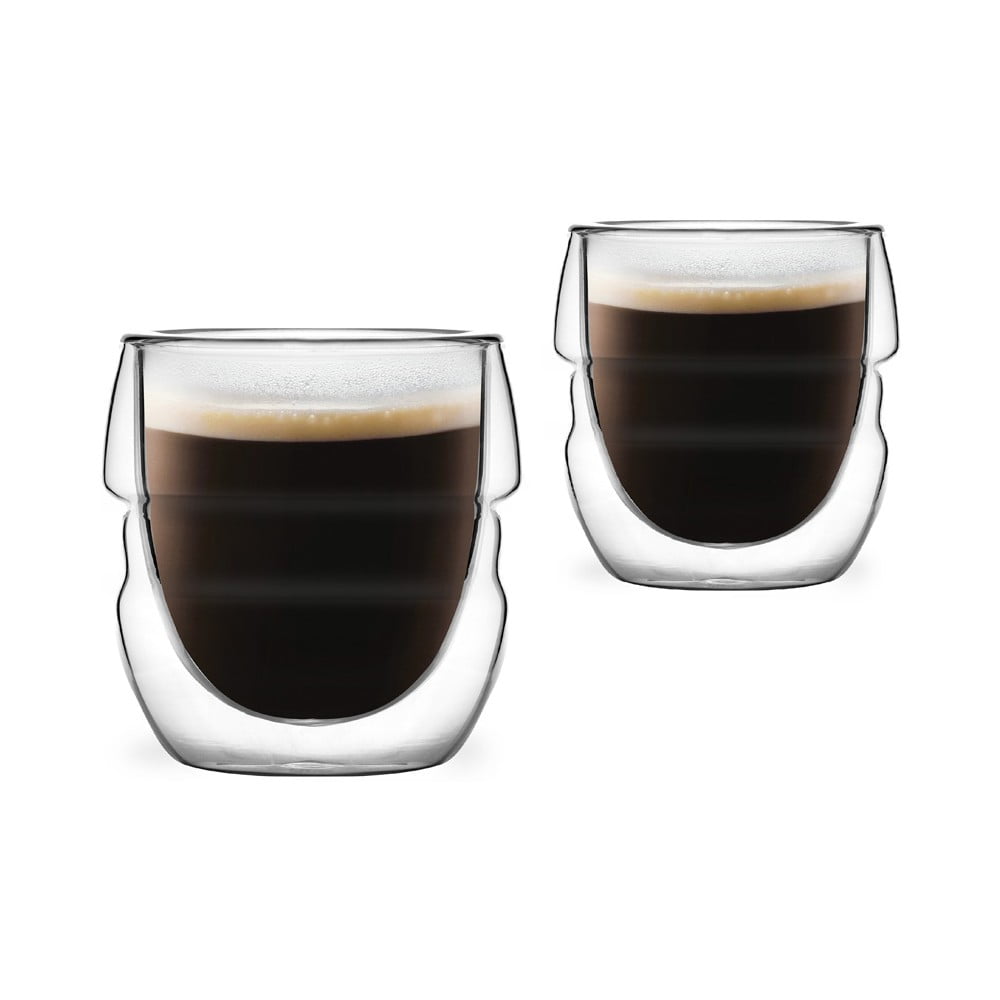Sklenené šálky v súprave 2 ks na espresso/dvojstenné 70 ml Sferico – Vialli Design