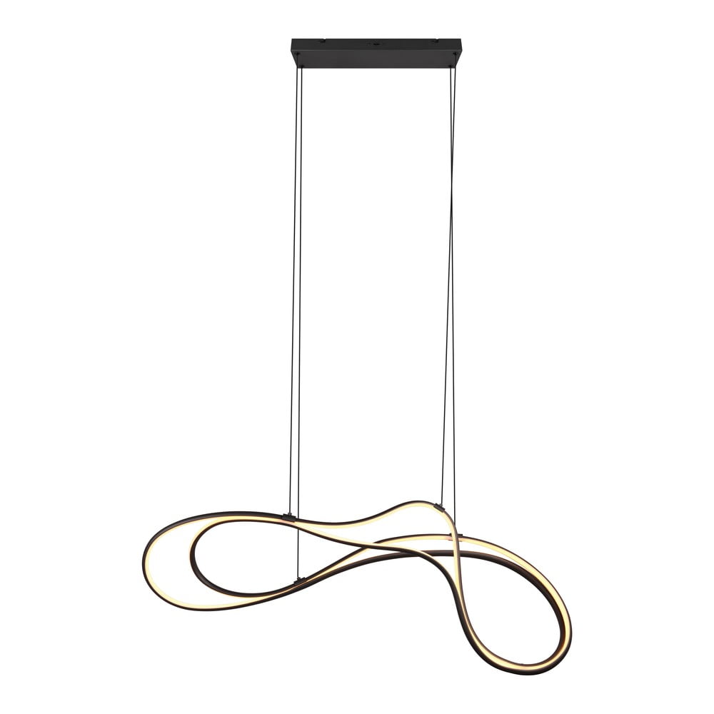 Čierne LED závesné svietidlo s kovovým tienidlom Nala – Trio Select