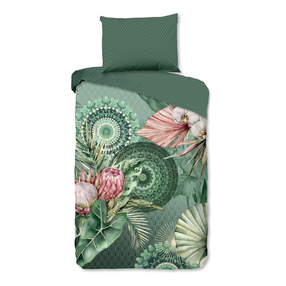 Zelené flanelové obliečky na jednolôžko 140x200 cm - HIP