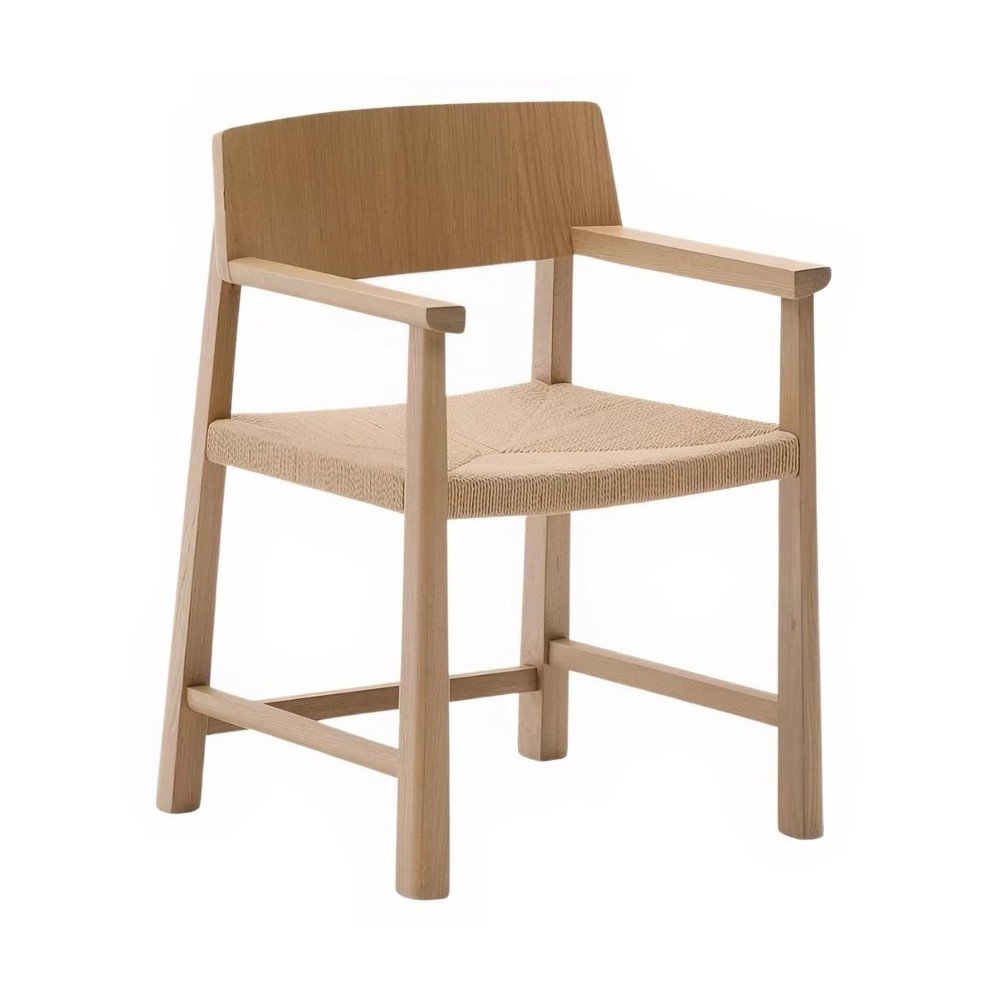 Jedálenské kreslo s podrúčkami z dubového dreva v prírodnej farbe Idun – Kave Home