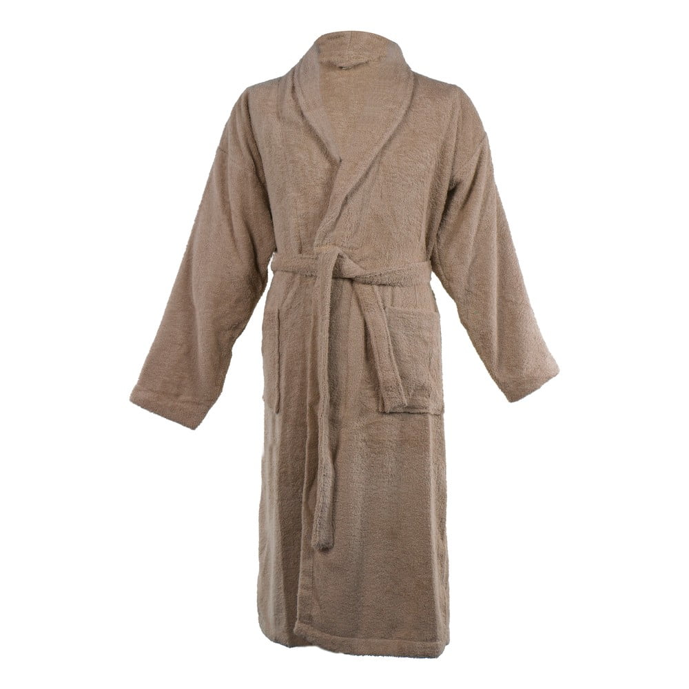 Hnedý bavlnený župan veľkosť S/M Lindu – Tiseco Home Studio