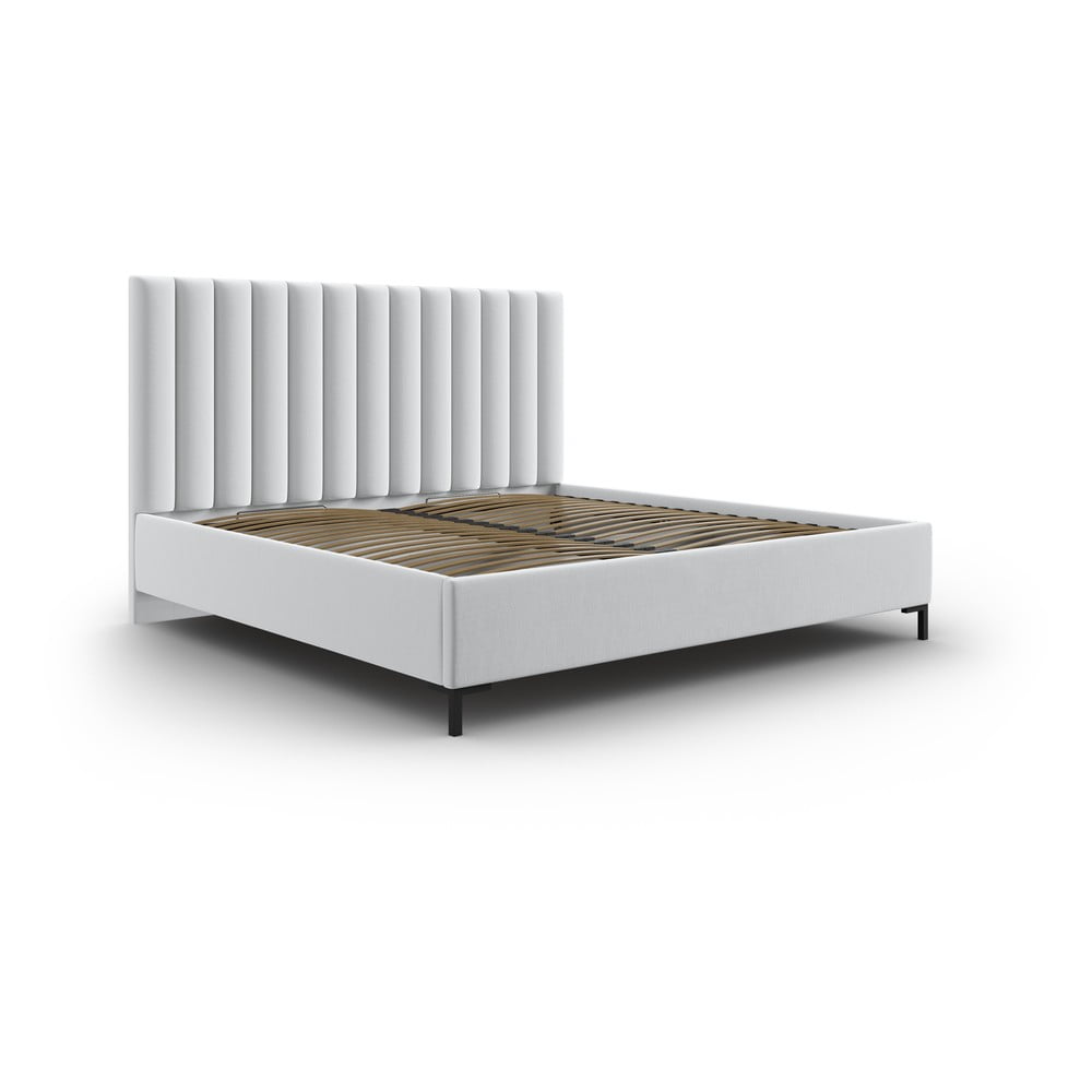 Svetlosivá čalúnená dvojlôžková posteľ s úložným priestorom s roštom 180x200 cm Casey – Mazzini Beds