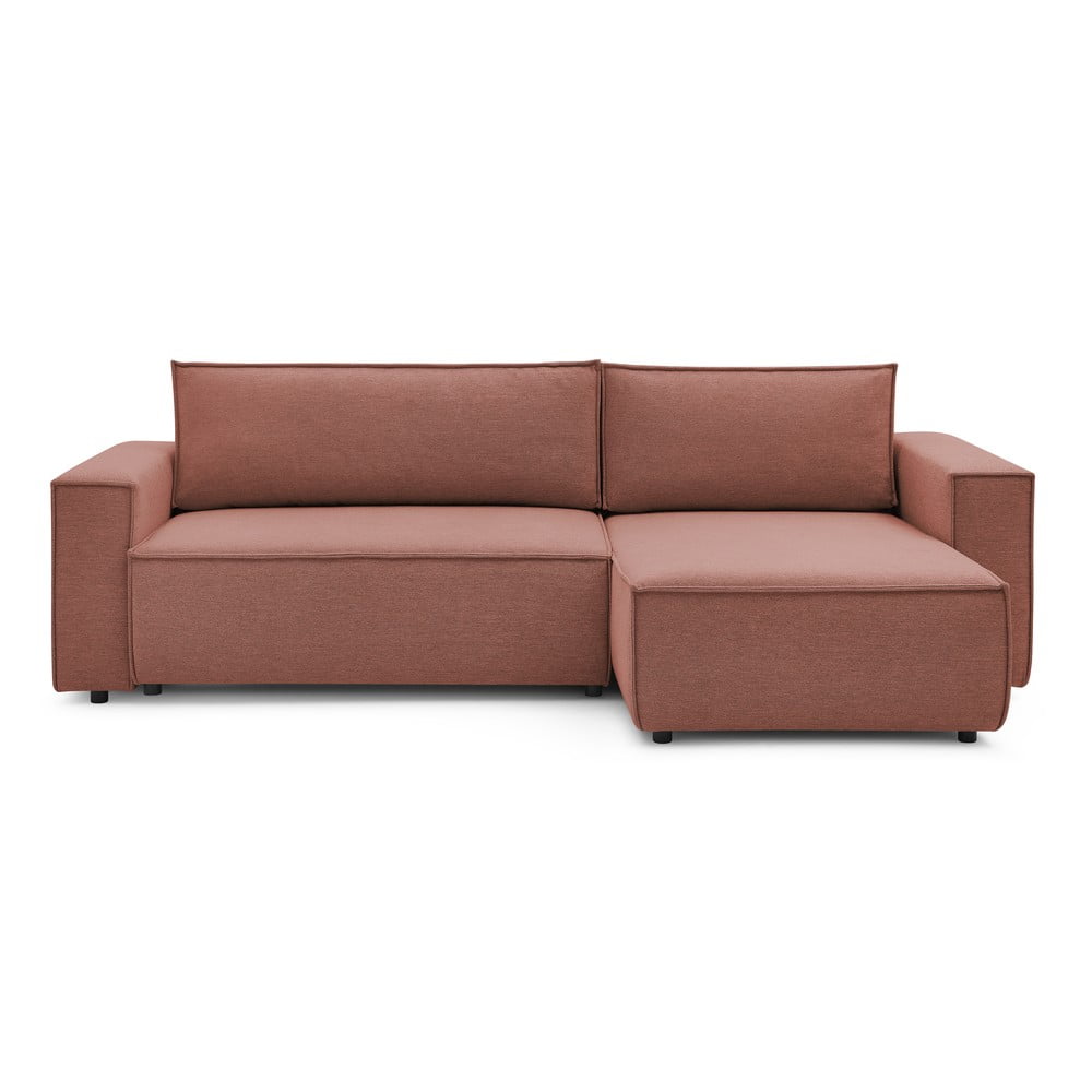 Ružová variabilná rozkladacia rohová pohovka Nihad – Bobochic Paris