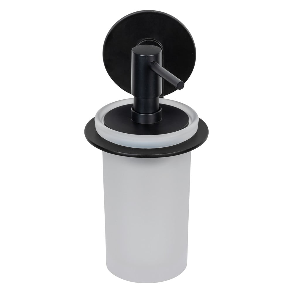 Matne čierny samodržiaci sklenený dávkovač mydla 150 ml Bivio – Wenko