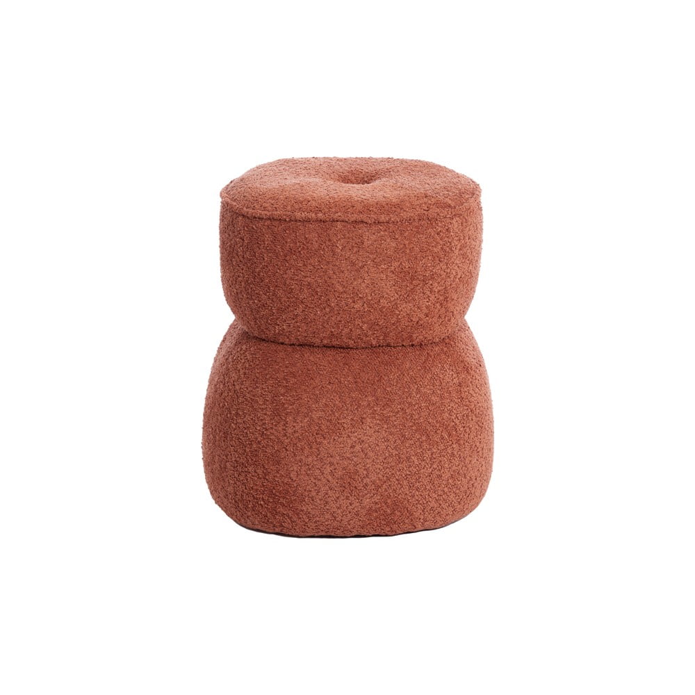 Oranžový taburet z textílie buklé Leyla – Light & Living