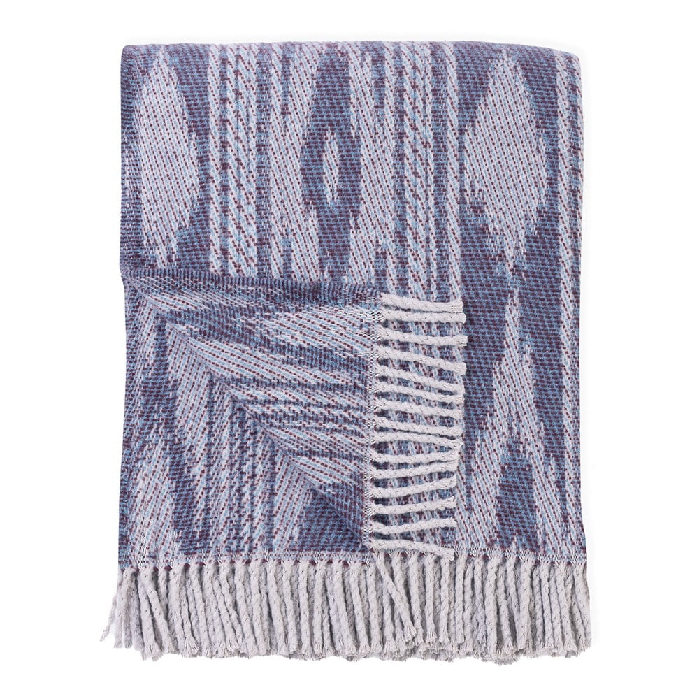 Modrý pléd s podielom bavlny Euromant Zanzibar