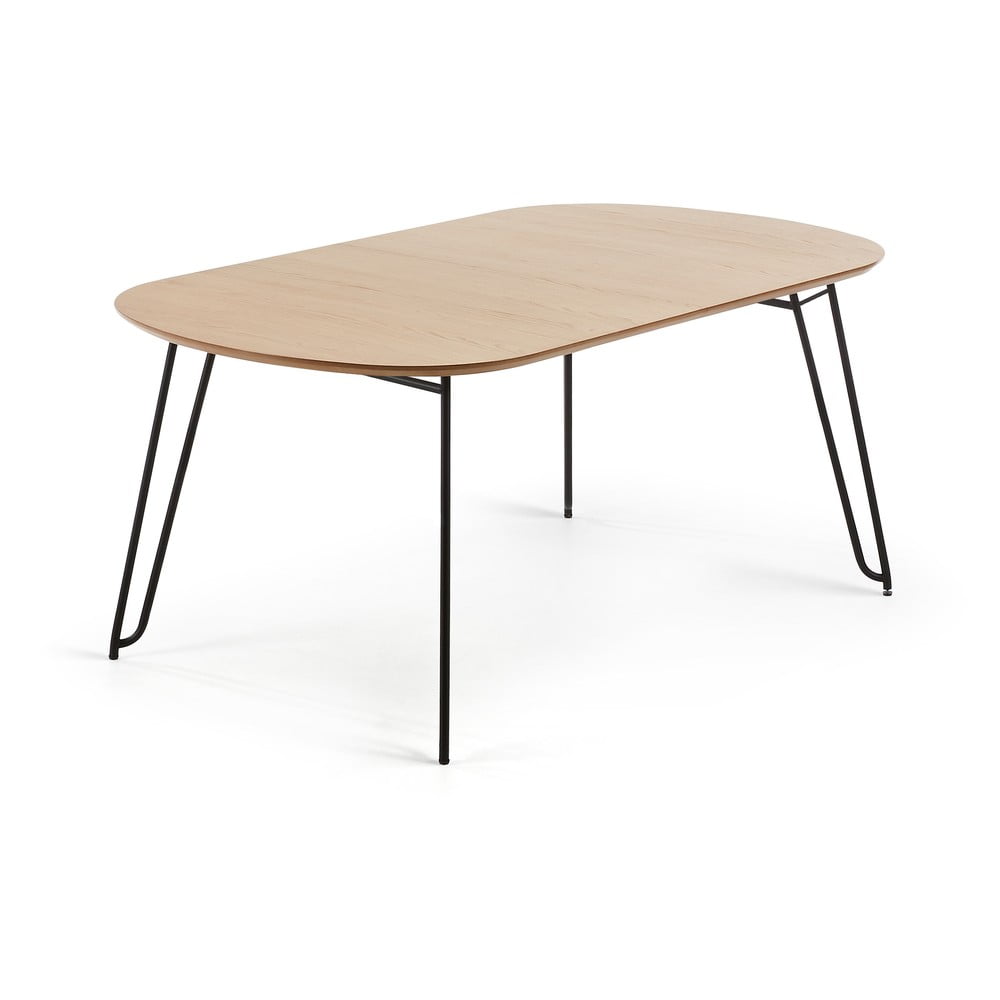 Rozkladací jedálenský stôl v dekore duba v prírodnej farbe 100x170 cm Novac – Kave Home